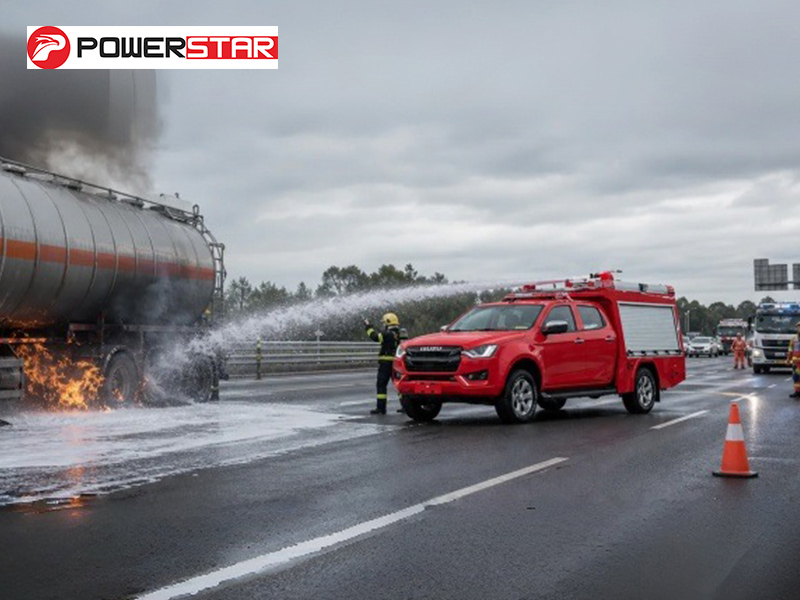 ISUZU 4x4 drive fire pickup foam fire truck for highway fuel spill fire rescue