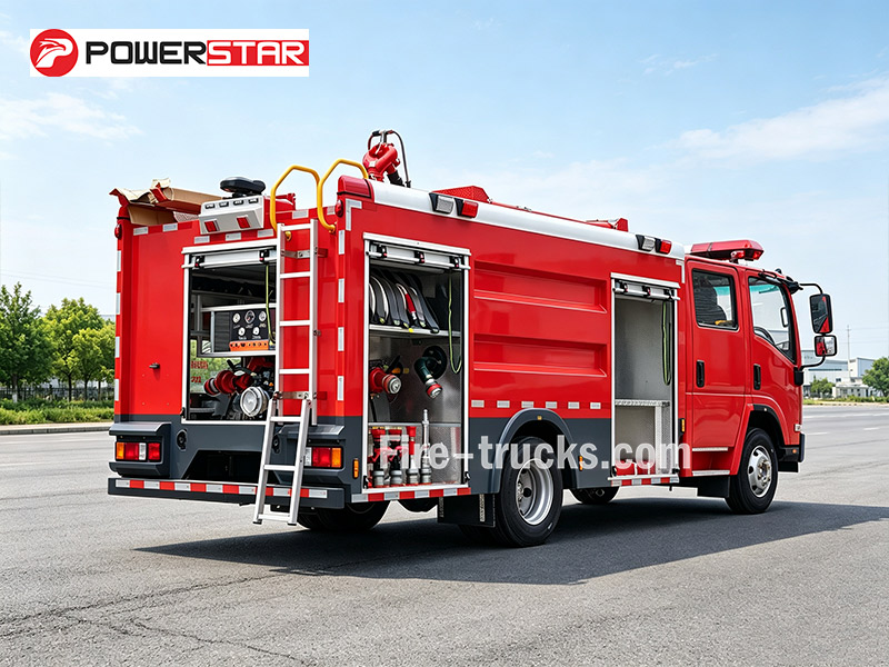 ISUZU 700P 4x2 Urban Fire Suppression Truck 5000L Water Foam Carrier 189HP Euro 6 Diesel Engine with Air Conditioned Double Cabin for Mongolia Fire Department