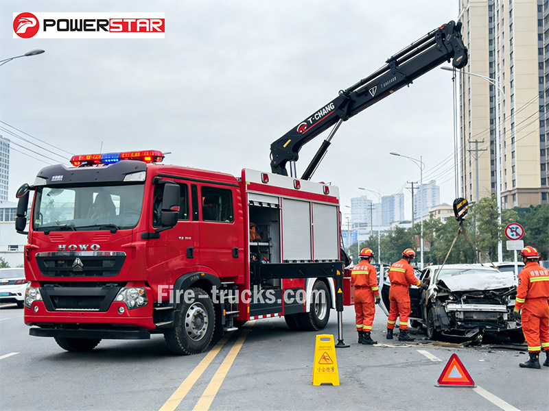 rescue fire truck traffic accident rescue operation