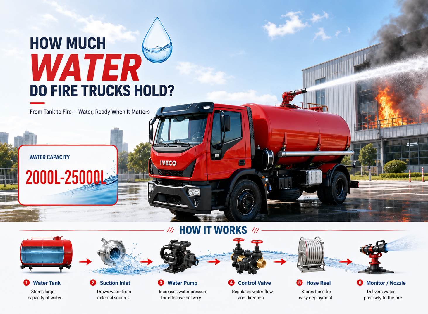 Watertankcapaciteit van brandweerwagens: Hoeveel water bevatten brandweerwagens?