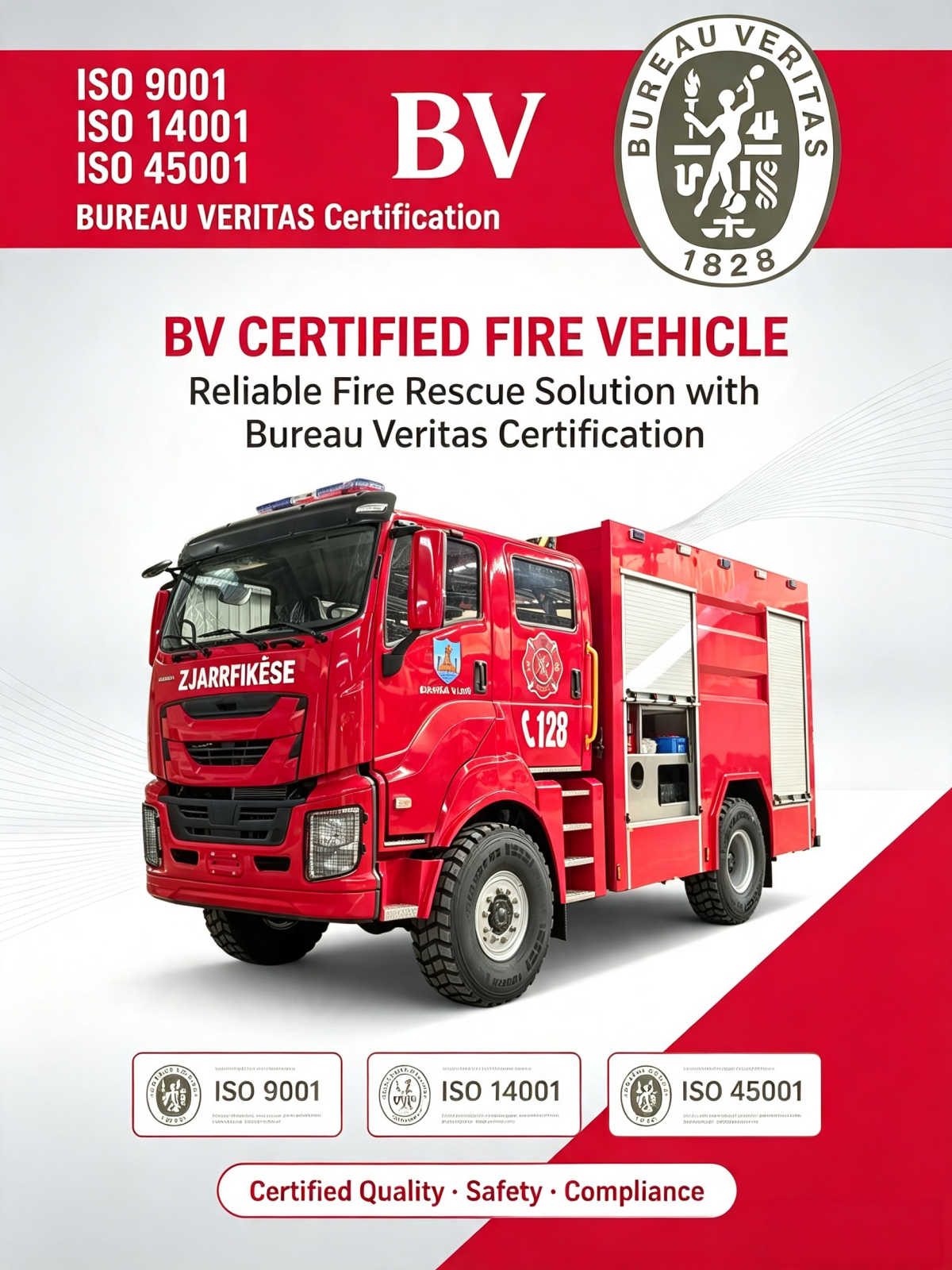 GIGA ISUZU 4x4 brandweerwagens BV-certificaat voor sjormethode-omstandighedenrapport